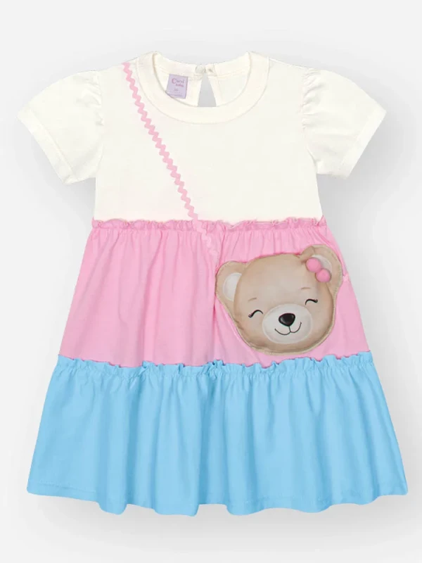 Vestido Infantil Ursinha Colorida – Cinti