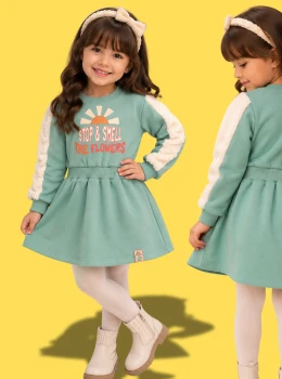 Vestido Infantil Moletinho Peluciado - Mon Sucre