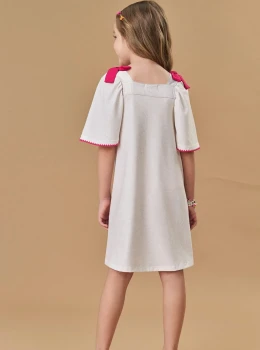Vestido Infantil Estampado Floral com Laços – Kukie
