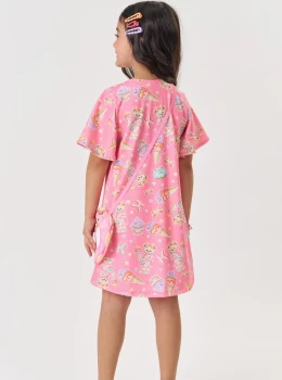 Vestido Infantil Estampado com Bolsinha – Kukie