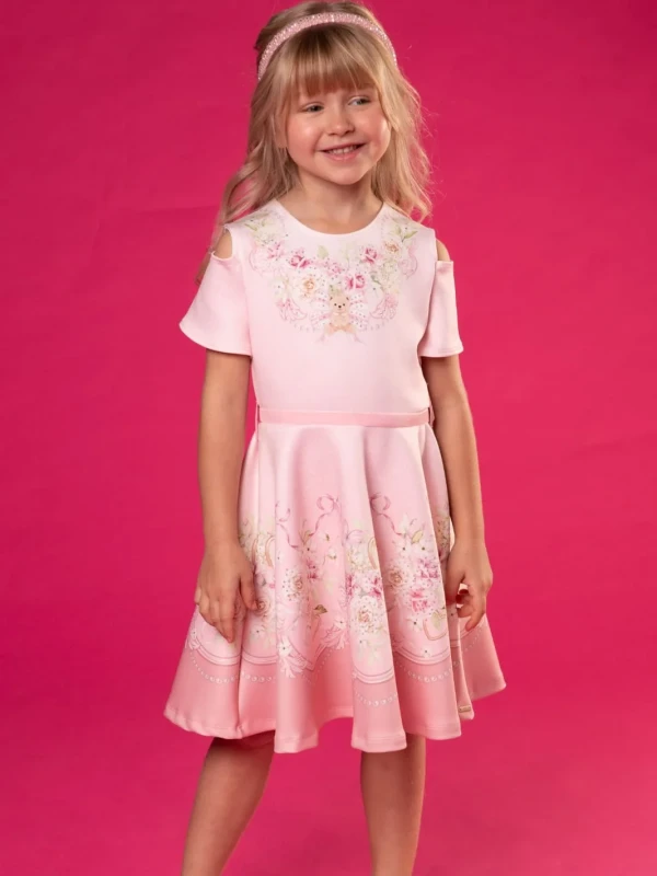 Vestido Infantil Floral com Detalhes Delicados – Infanti