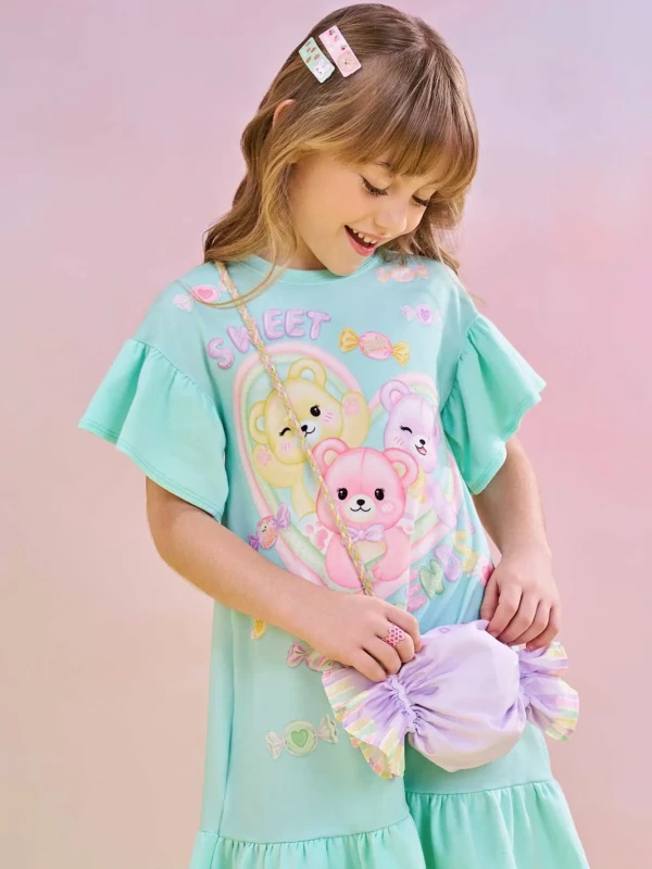 Vestido Infantil Estampado com Bolsinha – Infanti