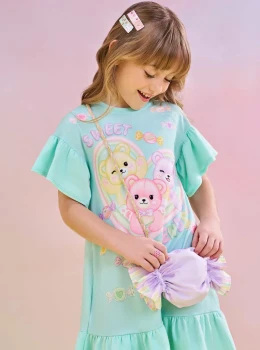 Vestido Infantil Estampado com Bolsinha – Infanti
