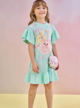 Vestido Infantil Estampado com Bolsinha – Infanti