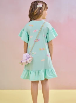 Vestido Infantil Estampado com Bolsinha – Infanti