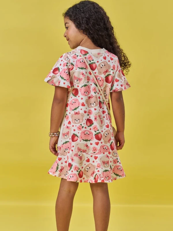 Vestido Off - white com bolsinha - Infanti 