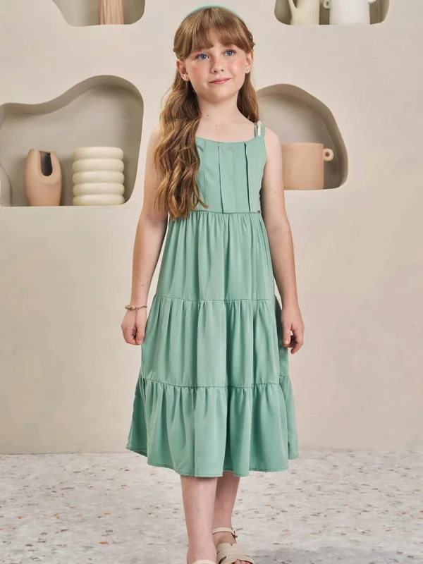 Encanto em Verde Mint: Vestido Infanti para Pequenas Princesas