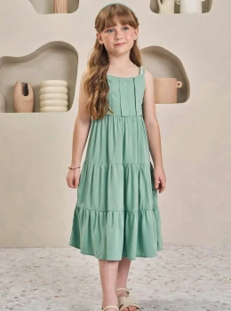 Encanto em Verde Mint: Vestido Infanti para Pequenas Princesas