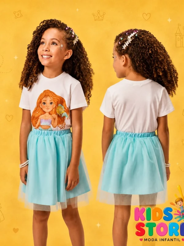 Blusa em meia malha princesas kukie 96795