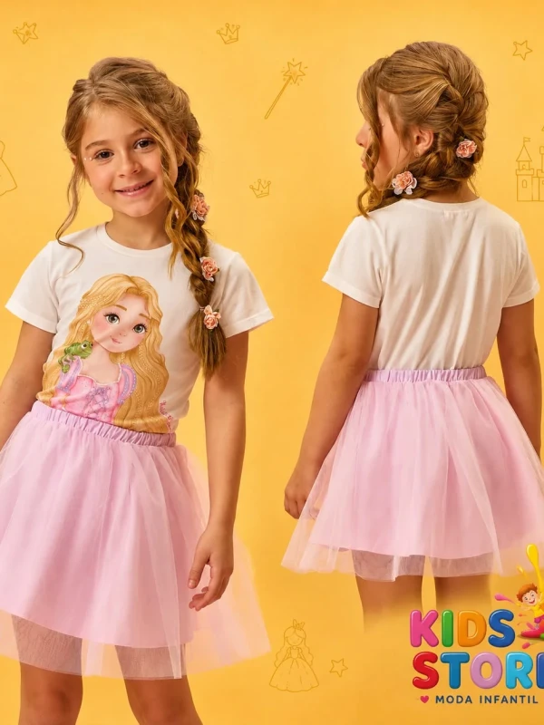 Blusa em meia malha princesas kukie 96795