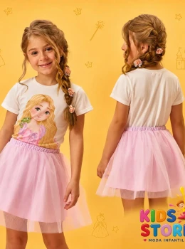 Blusa em meia malha princesas kukie 96795