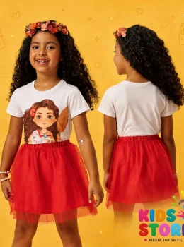 Blusa em meia malha princesas kukie 96795