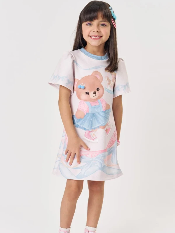 Vestido Infantil Estampado Ursinha Candy – Kukie