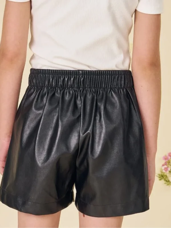 Short Saia Infantil Efeito Couro – Infanti