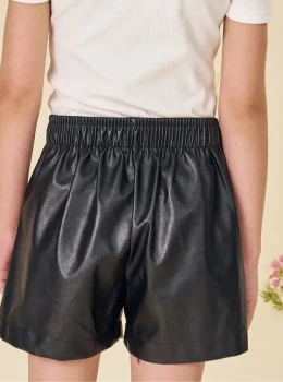 Short Saia Infantil Efeito Couro – Infanti