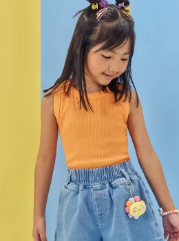 Conjunto Infantil Regata Canelada e Short Jeans – Kukie