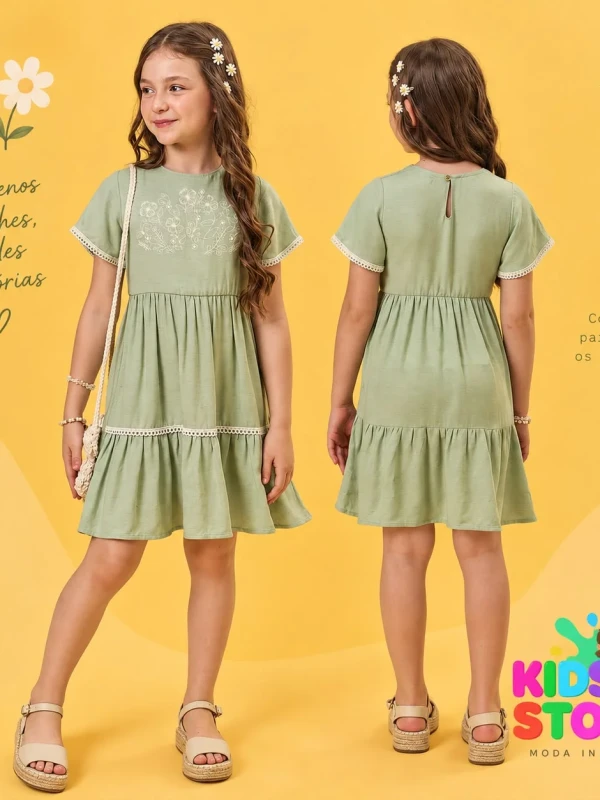 Vestido em blend de linho 94260