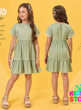 Vestido em blend de linho 94260