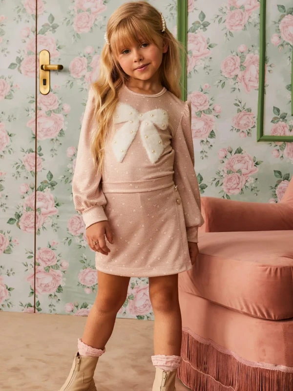 Conjunto Infantil Blusa Manga Longa e Saia – Infanti