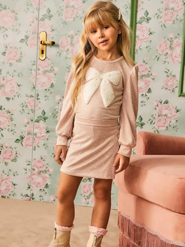 Conjunto Infantil Blusa Manga Longa e Saia – Infanti
