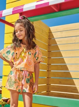 Conjunto Juvenil Estampado Blusa e Short – Flora by Infanti