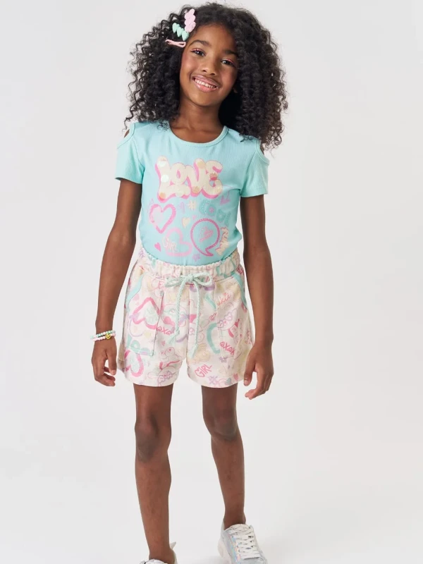 Conjunto Infantil Love Blusa e Short – Kukie