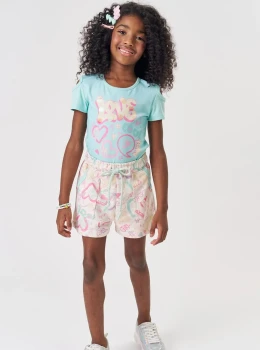 Conjunto Infantil Love Blusa e Short – Kukie