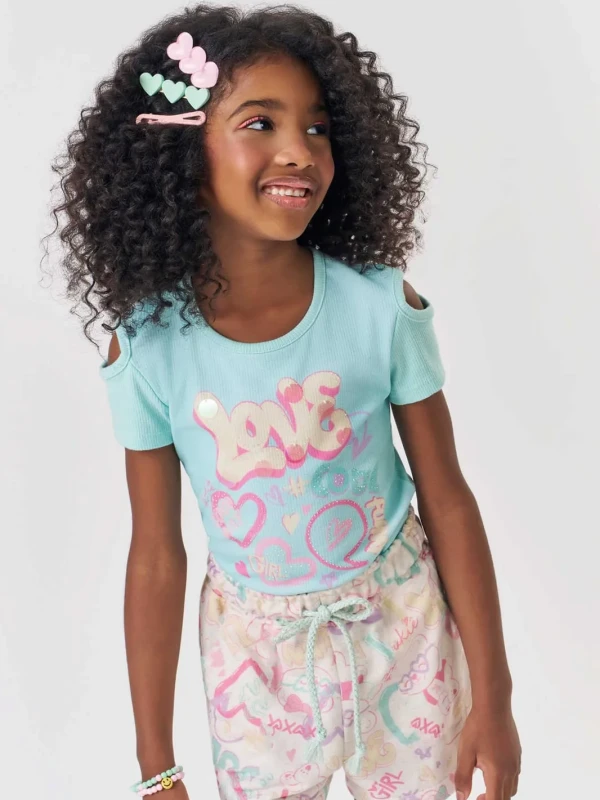 Conjunto Infantil Love Blusa e Short – Kukie