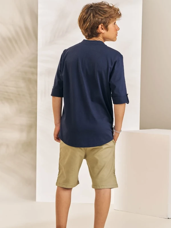 Conjunto Infantil Camiseta Estilo Camisa e Bermuda – Johnny Fox