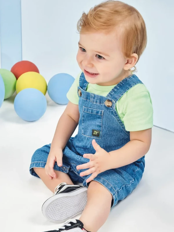 Jardineira Infantil Jeans com body – Johnny Fox