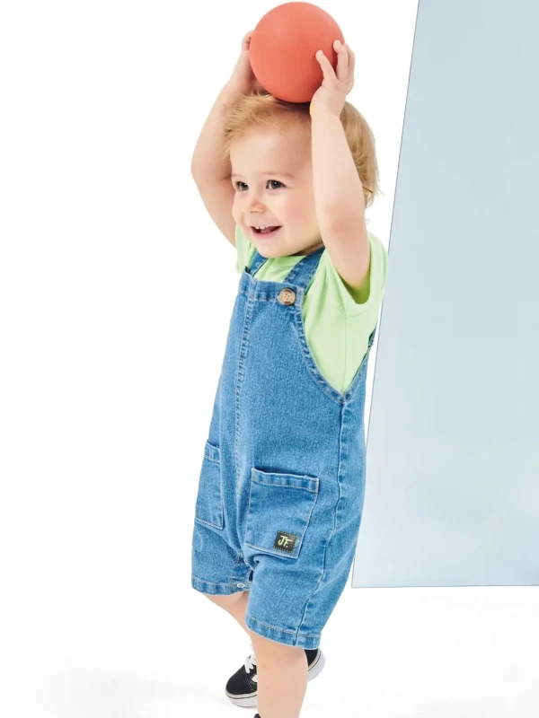 Jardineira Infantil Jeans com body – Johnny Fox