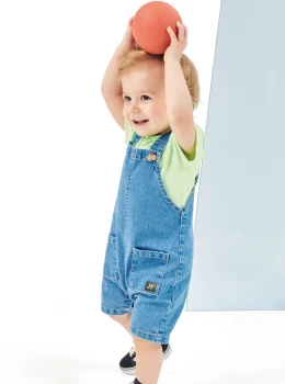 Jardineira Infantil Jeans com body – Johnny Fox