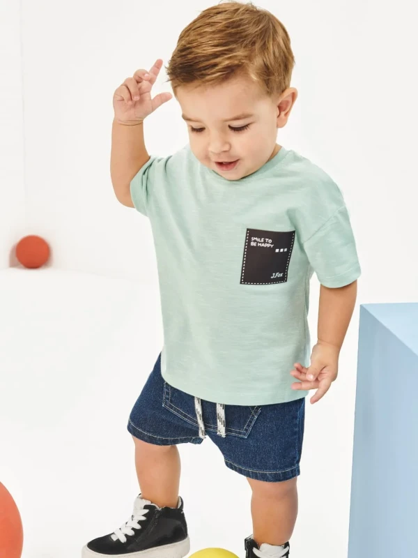 Conjunto Infantil Camiseta e Bermuda Jeans – Johnny Fox