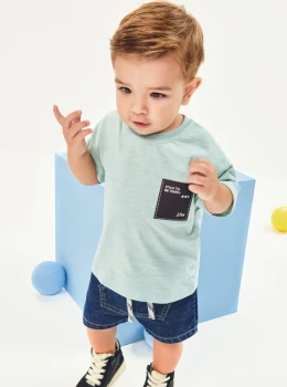 Conjunto Infantil Camiseta e Bermuda Jeans – Johnny Fox