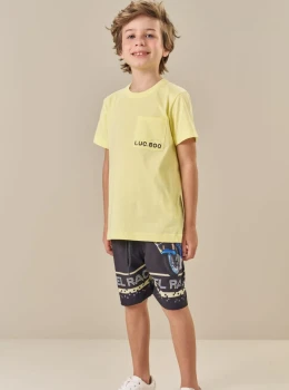 Conjunto Infantil Camiseta e Bermuda Estampada – Luc.Boo