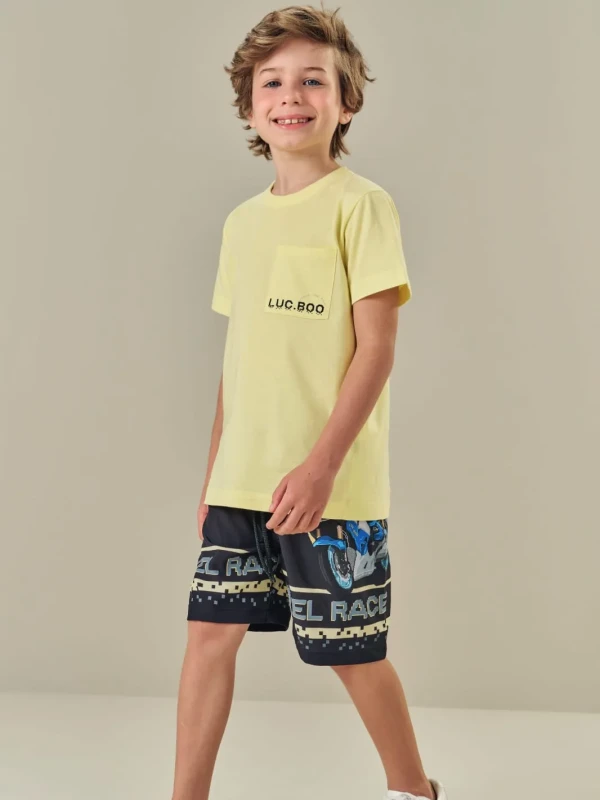 Conjunto Infantil Camiseta e Bermuda Estampada – Luc.Boo
