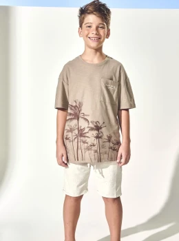 Conjunto Infantil Camiseta Estampada e Bermuda – Johnny Fox