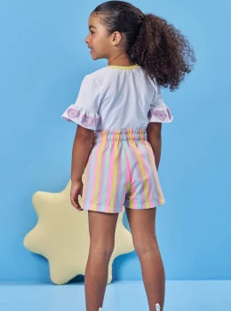 Conjunto Infantil Colorido Blusa e Shorts Kukie