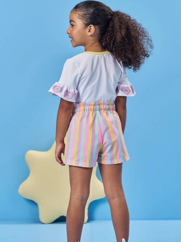 Conjunto Infantil Colorido Blusa e Shorts Kukie