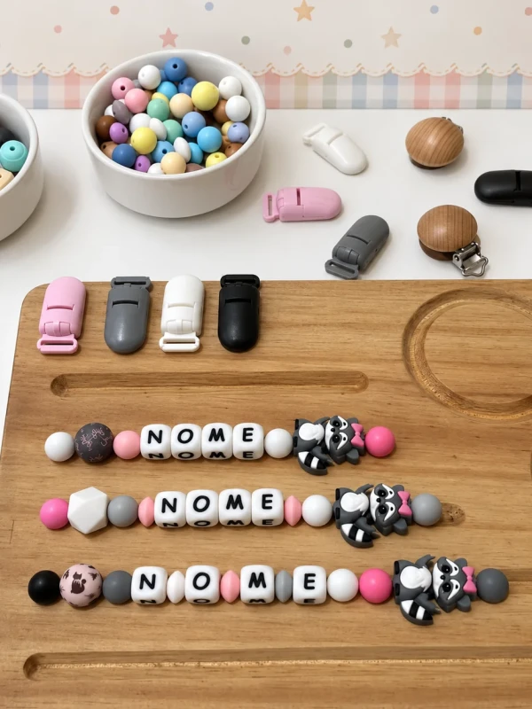 Prendedores de Chupeta Personalizado Modelo Guaxinim