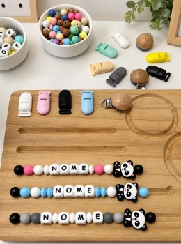 Prendedores de Chupeta Personalizado Modelo Panda