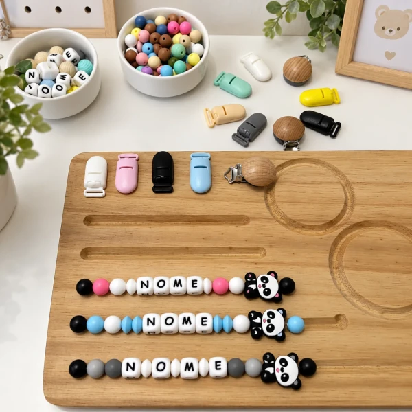 Prendedor de Chupeta personalizado Modelo Panda