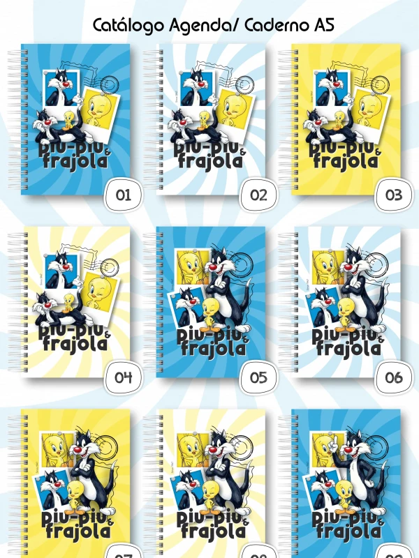 CADERNO PAUTADO FRAJOLA & PIU PIU