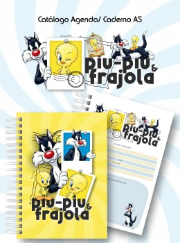 CADERNO PAUTADO FRAJOLA & PIU PIU