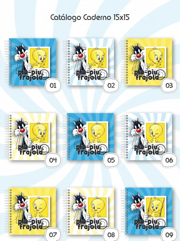 CADERNO PAUTADO FRAJOLA & PIU PIU