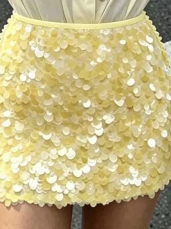 Saia de paetê amarela