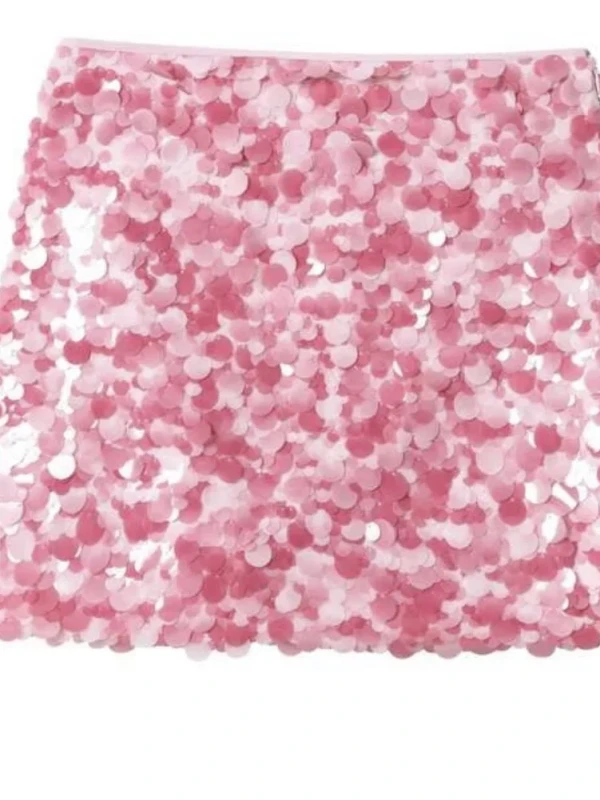 Saia de paetê rosa