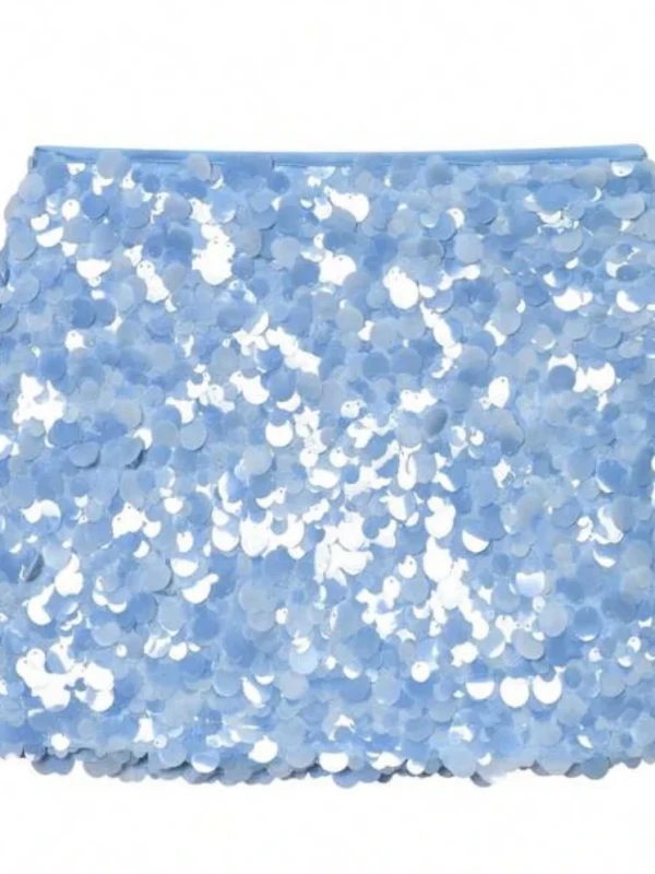 Saia de paetê azul