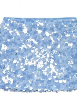 Saia de paetê azul