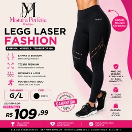  LEGGING LASER FASHION PRETA 